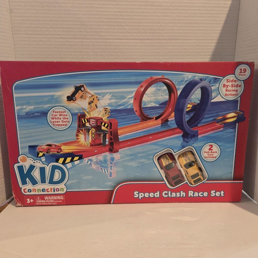 Kid Connection Speed Clash Race Set 19 Pieces 2015 Pull-back‎ Cars Included Nos